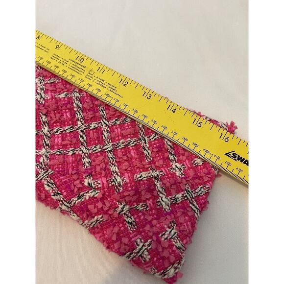 Doncaster Collection Hot Pink Tweed Black & White Weave Blazer Jacket Size 2 - Picture 10 of 11
